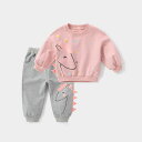 子供服 女の子 ベビー キッズ 春秋 アウターセット 上下セット 長袖 ロングパンツ プルオーバー 動物柄 アニマル柄 かわいい コットン 綿95% 薄手 ソフトタッチ 韓国風 カジュアル 通園 通学 普段着 部屋着
