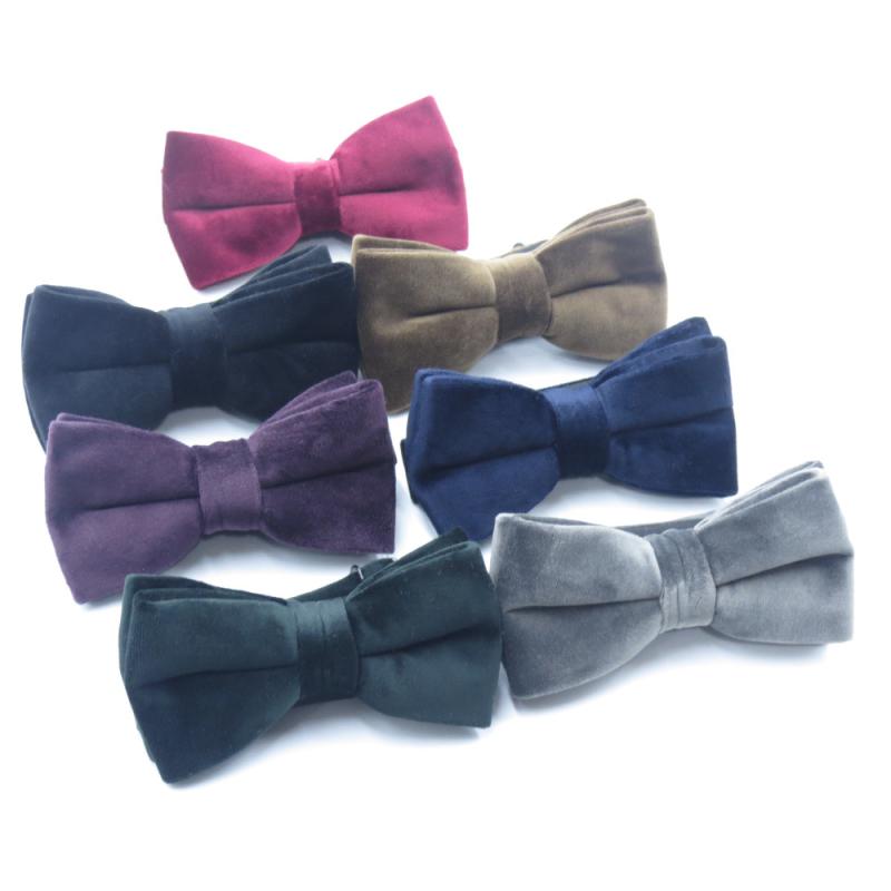 蝶ネクタイ メンズ 男性 ボウタイ 欧米風 ベルベット ベロア ダブルレイヤー 無地 フォーマル ビジネス 結婚式 パーティー イベント カジュアル スーツスタイル 上品 エレガント 紫 黒 ボルドー ネイビー グレー