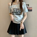 Tシャツ レディース ワンショルダー 肩出し 半袖 ショート丈 スリムフィット アメリカンスタイル モダール素材 高級感 無地 オフィス カジュアル デイリーユース