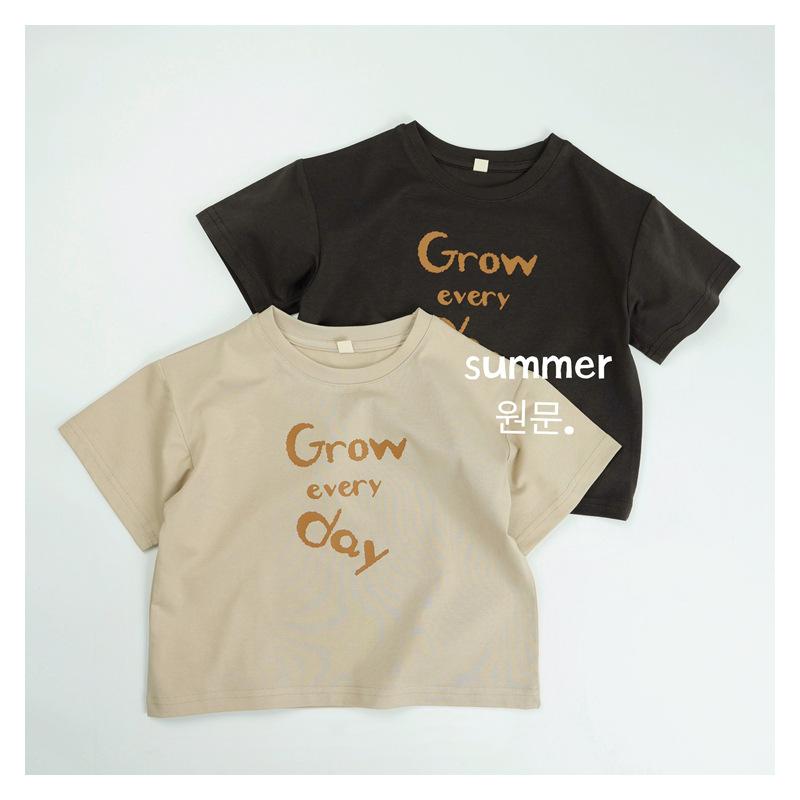 Tシャツ 子供服 男の子 女の子 男女兼用 キッズ 半袖 綿100% コットン クルーネック ゆったり ルーズシルエット アルファベット プリント 韓国風 オルチャンスタイル 吸湿速乾 柔らかい 普段使い 夏物