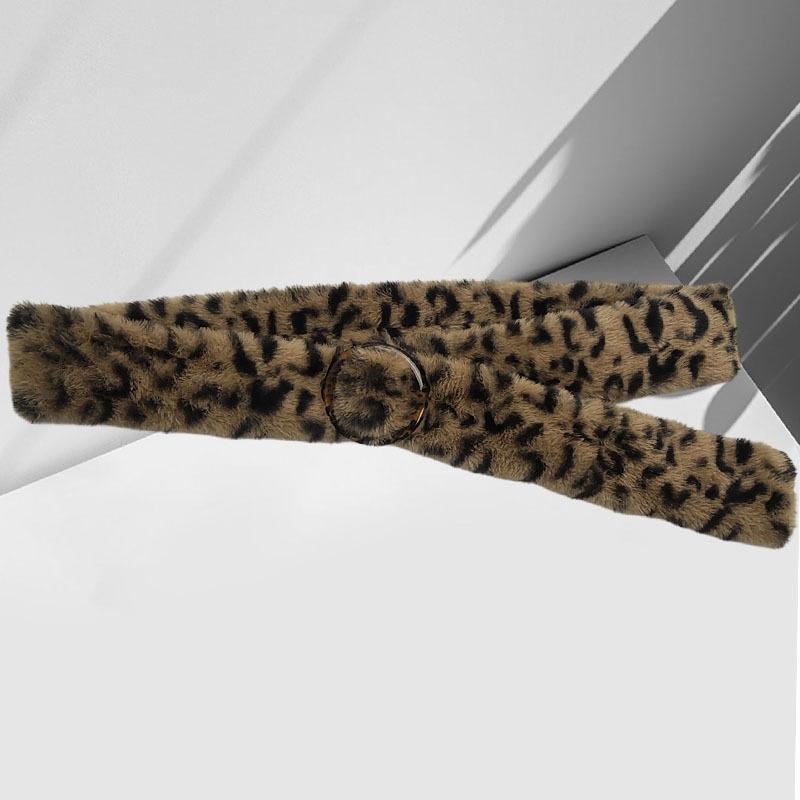 ベルト メンズ 男性用 ヒョウ柄 アニマル柄 フェイクファー もこもこ素材 PUレザー 幅広 ピンバックル ..