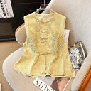 ベスト ジレ レディース 薄手 精密刺繡 高級感 モダンチャイナ風 改良チャイナドレス風 普段使い オフィス カジュアル アセテート繊維 パープル...