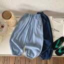 デニムパンツ キッズ 男の子 テンセル 再生繊維 韓国風 デザイン 防蚊 虫よけ 軽量 薄手 柔らかな肌触り ウエストゴム 着回し 万能 無地 ロングパンツ 長ズボン 夏 ライトブルー ダークブルー