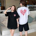 Tシャツ 親子 ファミリー 家族 ペアルック 半袖 夏物 プリント ロゴ アルファベット柄 インフルエンサー 韓国風 おしゃれ かわいい 高級感 カジュアル 普段使い 綿 コットン トップス カットソー ホワイト ブラック