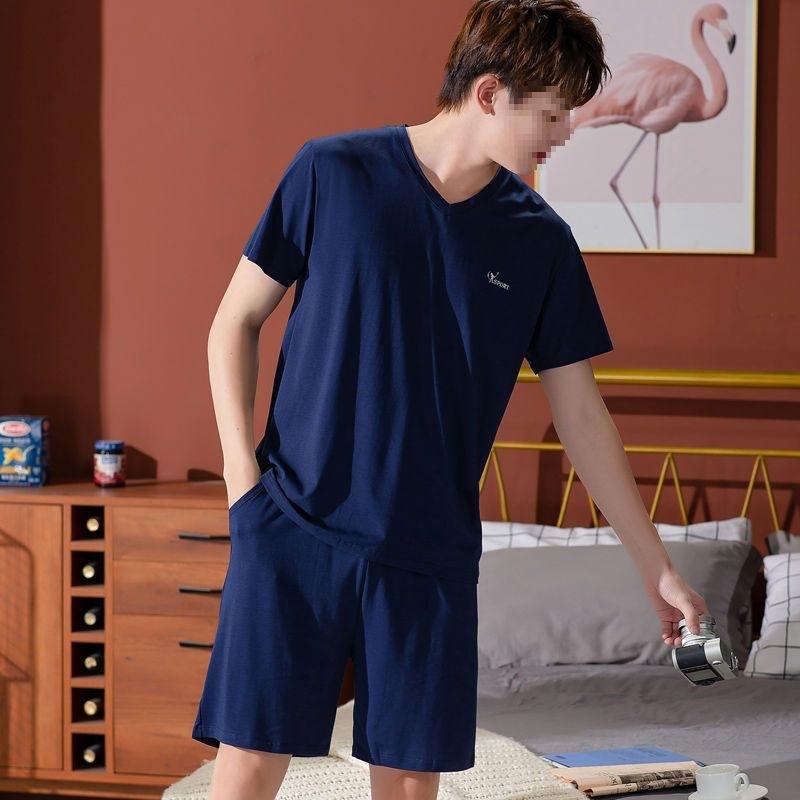 パジャマ メンズ 男性 モーダル 綿 半袖 ショートパンツ ハーフパンツ 夏用 ルームウェア 部屋着 上下セット 接触冷感 薄手 吸汗速乾 ビッグサイズ ゆったり 通気性