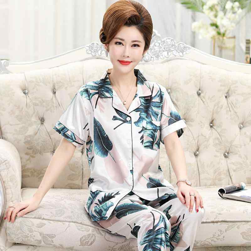 パジャマ レディース 大きいサイズ ミセス 夏用 接触冷感 半袖 ロングパンツ 花柄 襟付き セットアップ 快適 ゆったり ルームウェア 部屋着 ポリエステル 薄手 かわいい