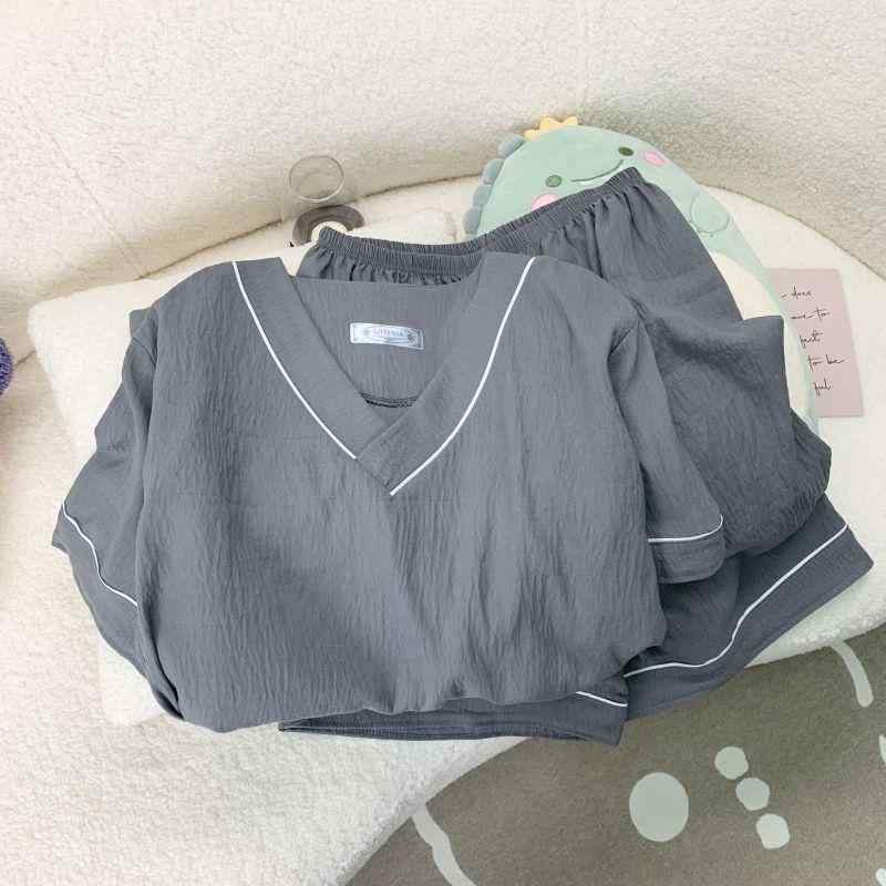 パジャマ メンズ Vネック 半袖 ショートパンツ 上下セット ふんわりコットン 超ソフト 薄手 ルームウェア 部屋着 夏用 軽やか 通気性 シンプル