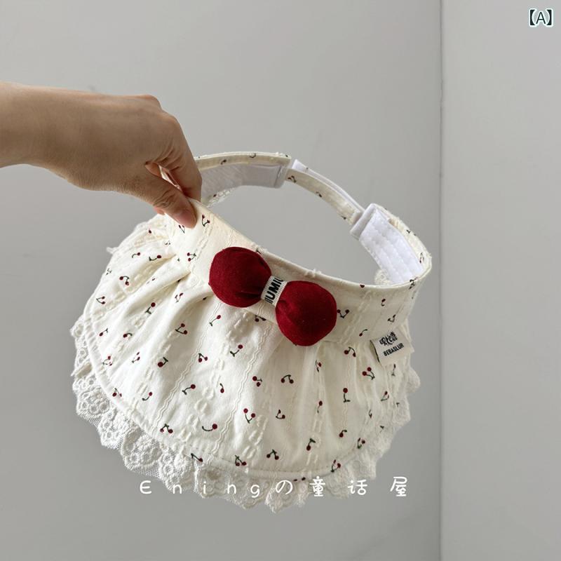 サンバイザー ベビー キッズ 女の子 夏 日よけ つば広 UVカット 綿 コットン 通気性 スウィート かわい..