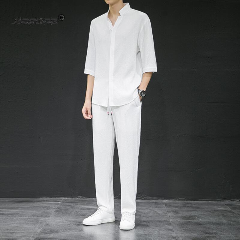 セットアップ メンズ 夏 接触冷感 ポロシャツ 半袖 上下セット ゆったり ルーズフィット リネン混 無地 薄手 通気性 吸湿速乾 シワになりにくい 普段着 デイリーユース ホワイト ブラック グレー