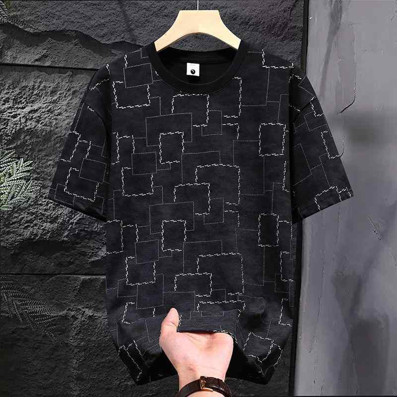 Tシャツ メンズ 半袖 ショートスリーブ クルーネック 丸首 ゆったり ルーズフィット ビッグシルエット 夏 トレンド カジュアル 普段使い デイリーユース 綿 コットン