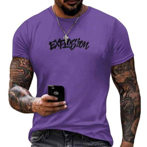 Tシャツ メンズ 半袖 普段使い カジュアル ポリエステル レギュラーフィット クルーネック トレンドファッション 着回し 万能 文字ロゴ ベーシック 定番 オールシーズン(x2) Tシャツ メンズ 半袖 普段使い カジュアル ポリエステル レギュラーフィット クルーネック トレンドファッション 着回し 万能 文字ロゴ ベーシック 定番 オールシーズン(x2)