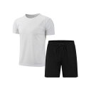 セットアップ メンズ 男性用 吸湿速乾 メッシュ 半袖 Tシャツ ショートパンツ カジュアル スポーツウェア 上下セット アウトドア トレーニング 薄手 軽量 ルームウェア