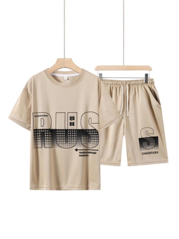 メンズ カジュアル セットアップ 夏 半袖 Tシャツ トップス ショートパンツ 短パン 2点セット 薄手 ポ..