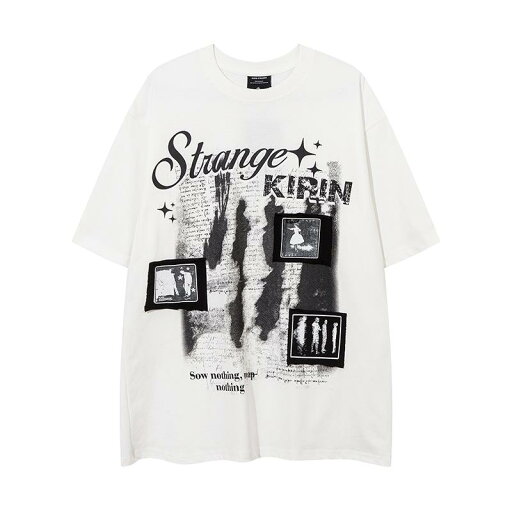 Tシャツ ユニセックス 半袖 アメリカン クルーネック 水墨画風 キャラクタープリント ゆったり ルーズ オーバーサイズ カジュアル ストリート スポーティー 普段使い 綿混 コットンブレンド 通気性(x2) Tシャツ ユニセックス 半袖 アメリカン クルーネック 水墨画風 キャラクタープリント ゆったり ルーズ オーバーサイズ カジュアル ストリート スポーティー 普段使い 綿混 コットンブレンド 通気性(x2)