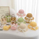 麦わら帽子 キッズ 女の子 夏 日系 ナチュラルスタイル かわいい ガーリー レース リボン 透かし編み バケットハット 通気性 リゾート 日よけ UVカット(x2)
