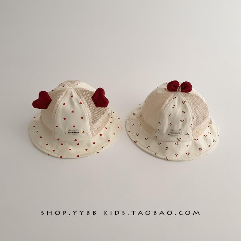 ベビー 帽子 男の子 女の子 赤ちゃん 夏用 薄手 通気 メッシュ バケットハット つば広 かわいい お出かけ 外出 日よけ UVカット 紫外線対策 日焼け防止