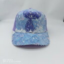 キャップ キッズ ガールズ 人魚 スパンコール キャラクター ユニコーン 夏用 日よけ UV対策 通気性 綿 ポリエステル 個性的 おしゃれ 湾曲つば(x2)