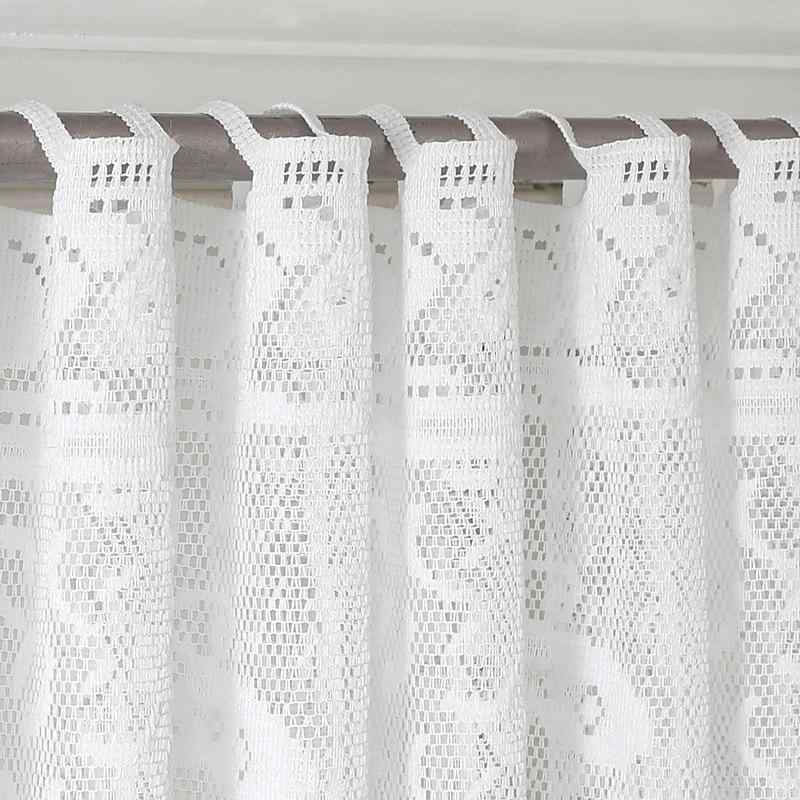 カーテン レース シアーカーテン カフェカーテン ショート丈 小窓カーテン 突っ張り棒 ポール通し 窓飾り 間仕切り 目隠し 透光 ポリエステル 北欧風 キッチン 玄関 ダイニングルーム