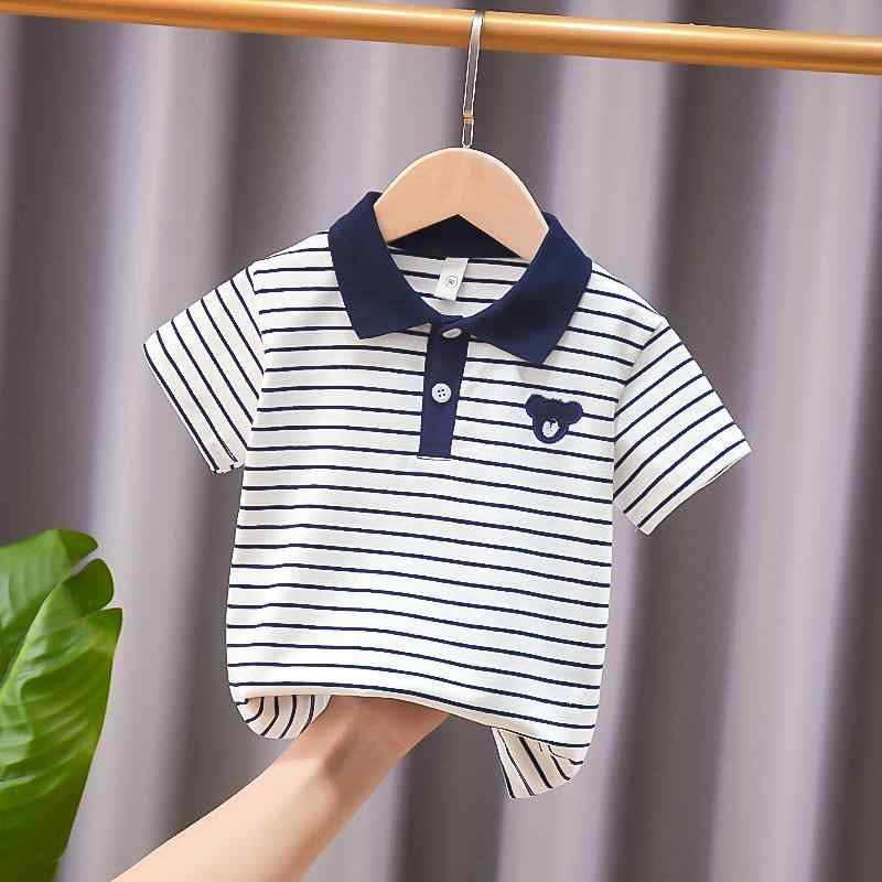 ポロシャツ キッズ 子供服 半袖 男の子 ボーイズ ベビー Tシャツ トップス 夏 ボーダー 綿 コットン 普段使い 通園 部屋着 カジュアル 快適 ホワイト ブラック イエロー