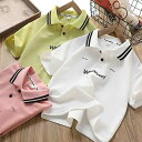 ポロシャツ キッズ 子供服 半袖 男の子 春夏 襟付き Tシャツ おしゃれ カジュアル 普段着 通学着 トップス 綿素材 ボーイズ カットソー ホワイト ピンク グリーン