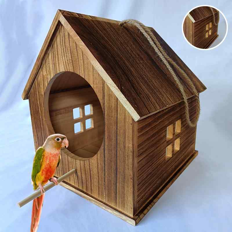 インコ オウム おもちゃ 鳥グッズ 鳥かご 玩具 遊具 ペットグッズ 屋外 鳥巣 保温 箱 ハト ブラウン