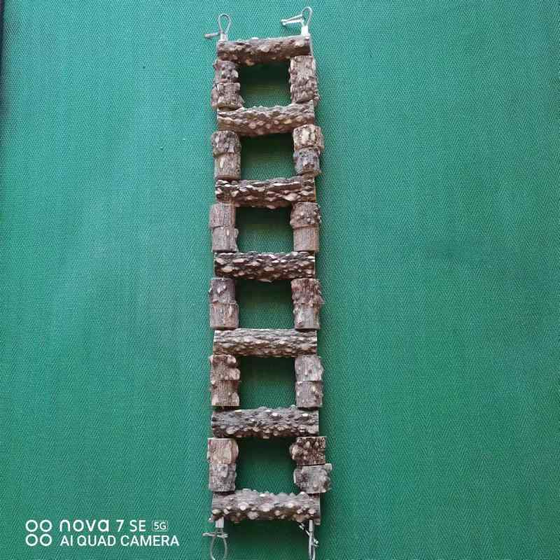 インコ オウム おもちゃ 鳥グッズ 鳥かご 玩具 遊具 ペットグッズ 遊び道具 はしご 梯子 ベージュ