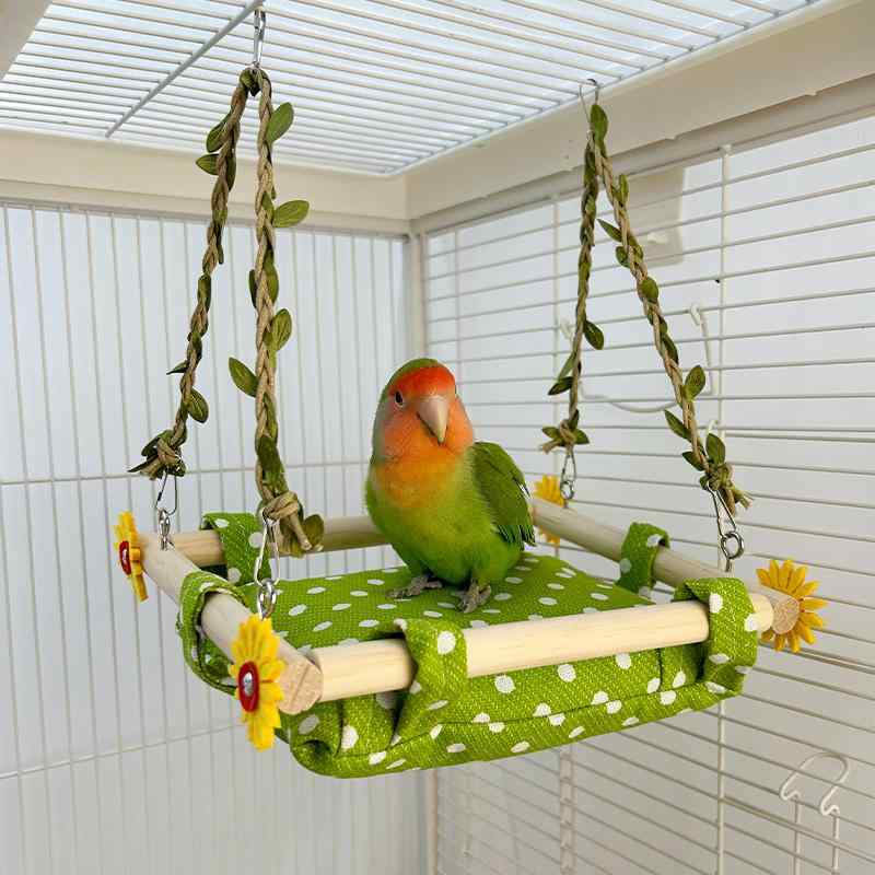 インコ 文鳥 オウム おもちゃ ブランコ 鳥グッズ 鳥かご 玩具 遊具 ペットグッズ 空中 ゆりかご 睡眠 ..