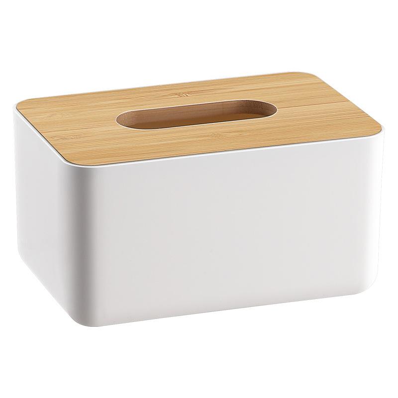ティッシュケース プラスチック製 竹製 バンブー リビング 卓上 洗面所 収納ボックス 多機能 スマホス..