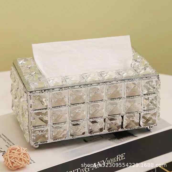 ティッシュケース 北欧風 クリスタル調 透明感 アクリル製 卓上 リビング 洗面所 家庭用 おしゃれ 多機..