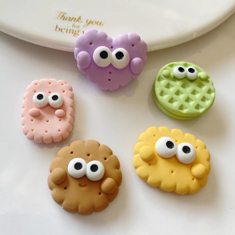 DIYパーツ レジン 樹脂製 ミニ 目つき おもしろ 食品モチーフ フルーツ チョコレート 桃 オレンジ スイ..