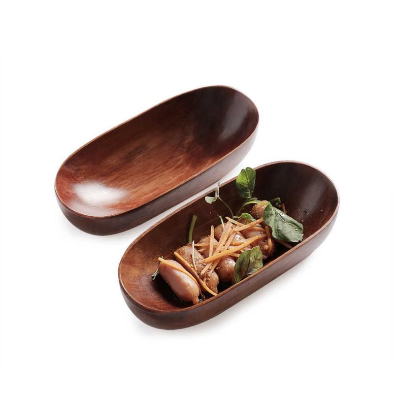 トレー 木製 無垢材 天然木 舟形 ボート型 家庭用 商業用 リビング ホテル レストラン 飲食店 デザート..