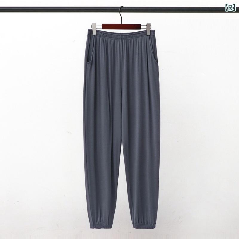 パンツ メンズ モダール ロング丈 ジョガーパンツ 夏 薄手 ゆったり テーパード 大きいサイズ 高ストレッチ 吸湿速乾 パジャマ ルームウェア ワンマイルウェア カジュアル