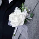コサージュ ウェディング 新郎 新婦 介添人 ブートニア 造花 シルクフラワー 結婚式 披露宴 パーティー 洋風 屋外 ヨーロッパ風