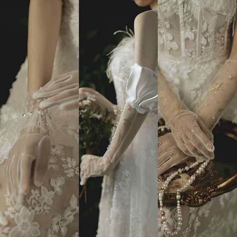 手袋 レディース ウェディング ブライダル 花嫁 礼装 フォーマル シンプル 上品 エレガント 花柄レース..