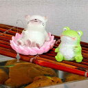 置物 かわいい キャラクター 動物 釣り オブジェ ガーデンオーナメント 樹脂製 庭 池 水辺 飾り 屋外装飾 景観作り デコレーション 吊り下げ 柴犬 猫 カエル カピバラ パンダ アニマル