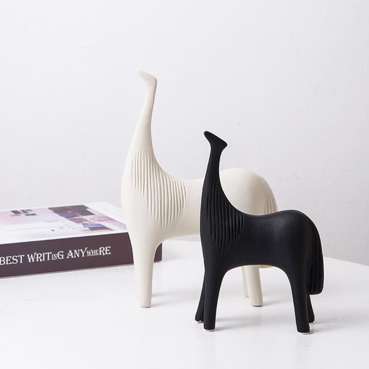 ブックエンド 馬 ホース 動物 アニマル 抽象 アート モダン モノトーン 白黒 置物 オブジェ インテリア..