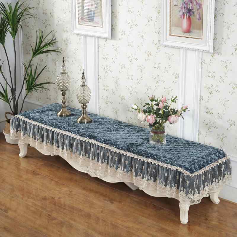 家具カバー 無地 ゴールドベルベット 二重レース 長方形 ポリエステル 北欧風 テレビ台 ローテーブル ..