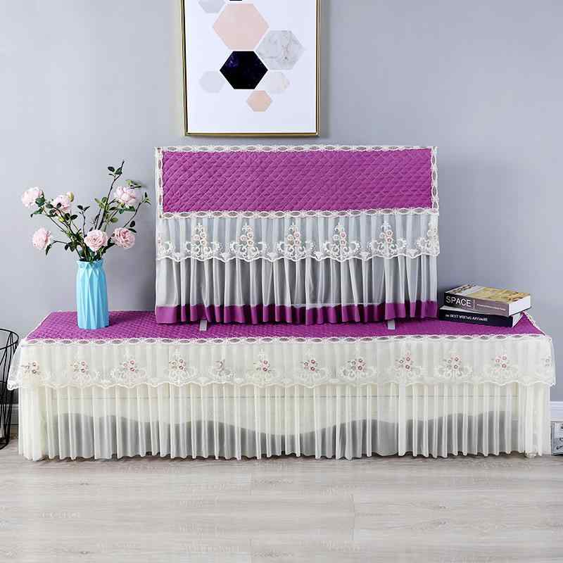 テレビカバー 薄型 防塵 レース 布製 テレビ台カバー マジックテープ式 保護カバー ホコリよけ 傷防止 家庭用 リビング 寝室 インテリア雑貨 おしゃれ モダン シンプル エレガントデザイン