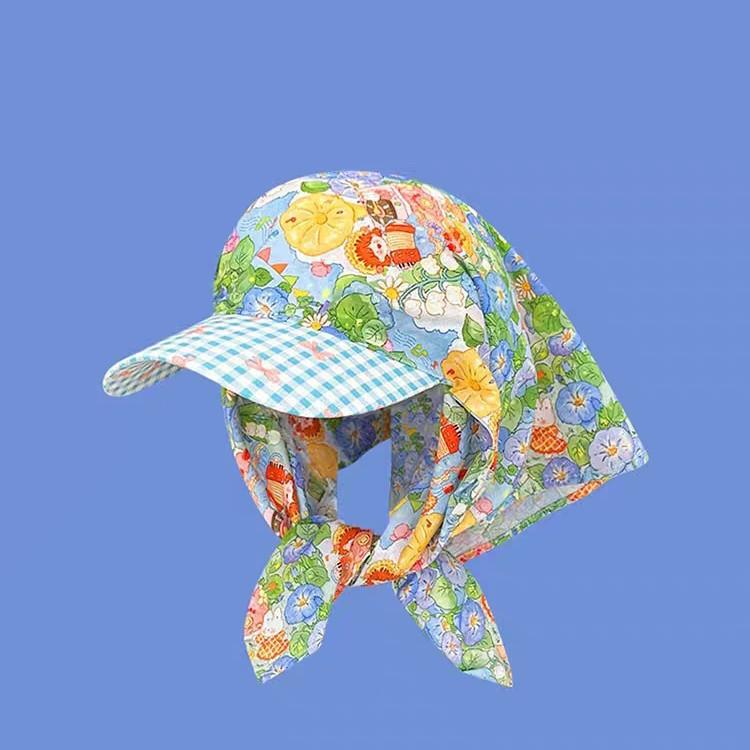ターバンキャップ レディース 女性用 フレンチ レトロ モネ庭園風 花柄 日よけ UVカット 紫外線対策 防..