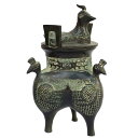 香炉 お香立て 高足 青銅風 合金製 伝統工芸品 置物 中華風 禅風 寺院用 仏具 瞑想 ヒーリング 和室 書斎 インテリア オブジェ 室内装飾 リラックス空間 アンティーク調