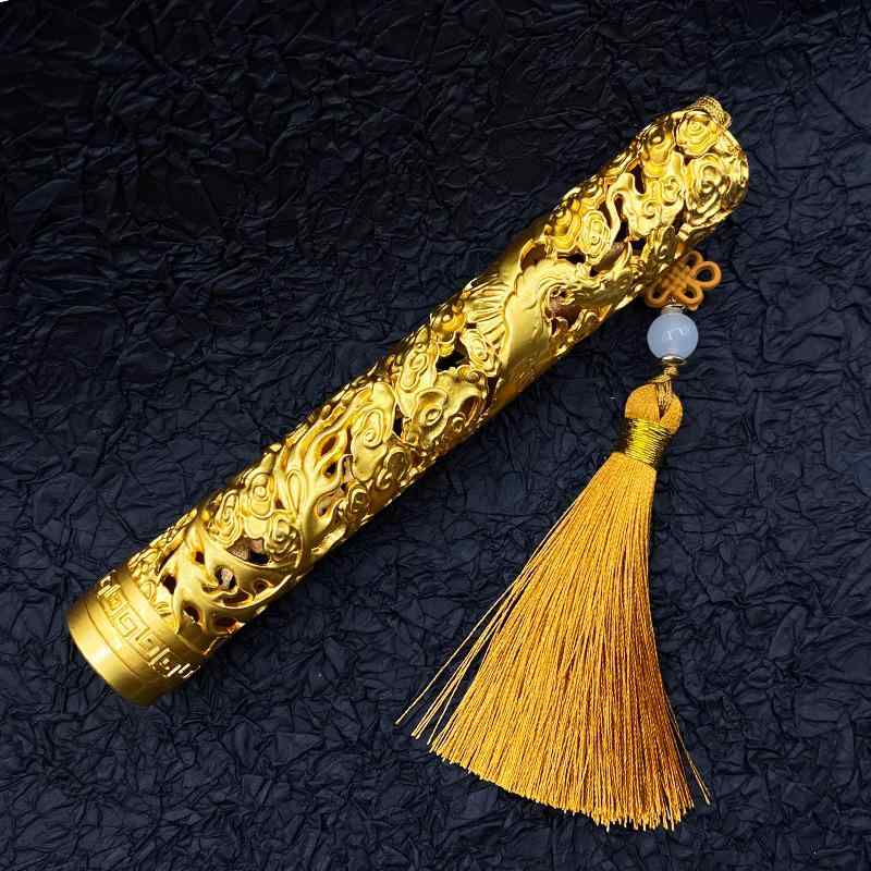 香炉 鳳凰柄 亜鉛合金製 お香立て 線香立て 香筒セット 禅意 瞑想 茶道用 仏具 ポータブル 立て型 レト..