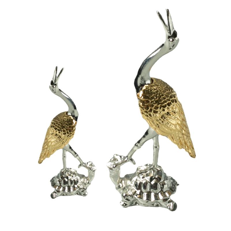 香立て 亀と鶴 合金製 渦巻き線香 スティック線香対応 兼用 香皿 受け皿 仏具 仏壇用 香道用 インテリ..