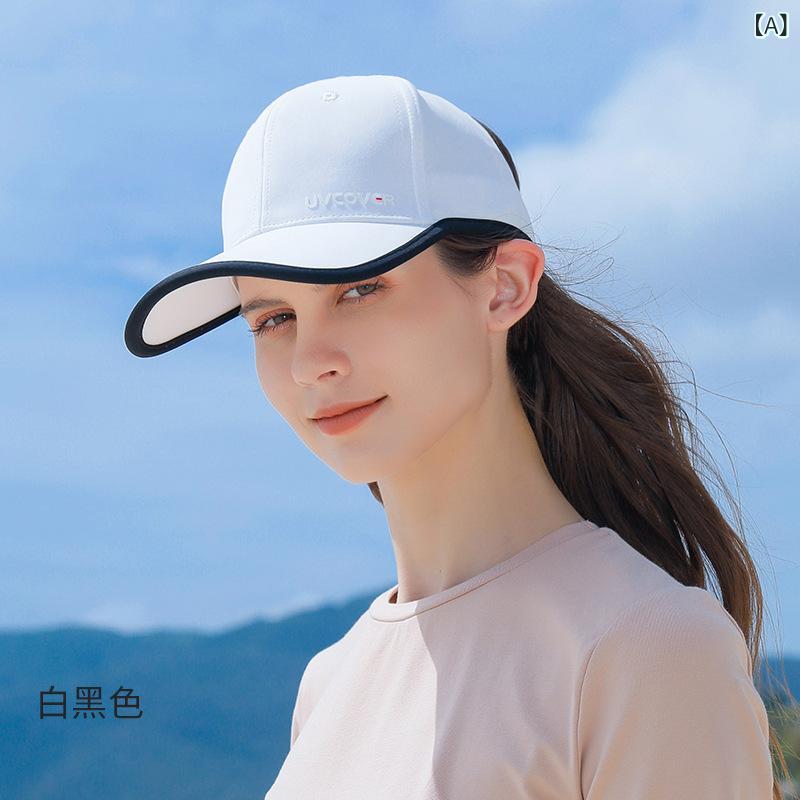 サンバイザー レディース 野球帽型 ポニーテール対応 つば広 春夏 韓国ファッション おしゃれ 万能 カップル ペア UVカット 紫外線対策 日よけ スポーツ アウトドア レジャー アクリル素材