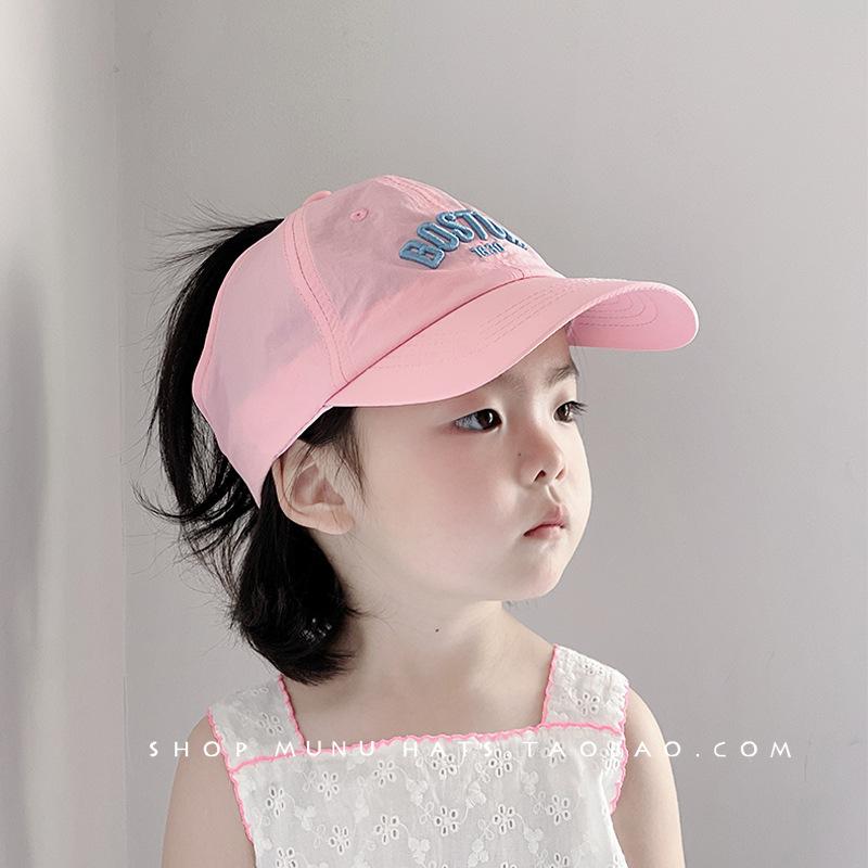 サンバイザー キッズ 女の子 ベビー 夏用 速乾 通気性 ポニーテール対応 野球帽型 日よけ UVカット つ..