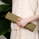 文房具収納ポーチ ユニセックス 綿麻 コットンリネン レトロ 文芸風 シンプル 大容量 多機能 書道 筆 美術 携帯用 持ち運び