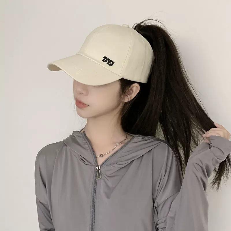 サンバイザー レディース ポニーテール対応 キャップ UVカット 紫外線対策 日よけ帽子 つば広 春夏秋 綿混素材 通気性 アウトドア スポーツ ゴルフ テニス レジャー 日差し対策 カジュアル かわいい