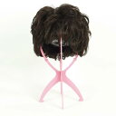 ウィッグスタンド 女性用 折りたたみ式 かつら ヘアピース お手入れ 保管 ディスプレイ 型崩れ防止 絡まり防止 携帯便利 ブラック ピンク