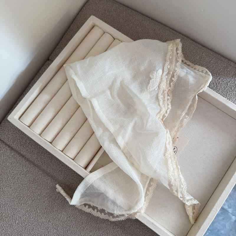 ヘッドアクセサリー レディース フレンチガーリー レース メッシュ 蝶々 バタフライ柄 三角巾 ヘッドス..