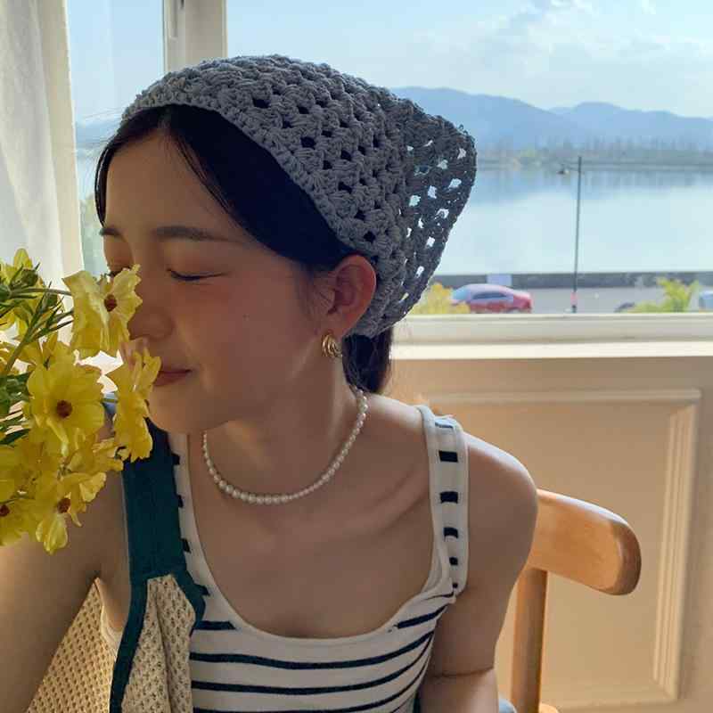 スカーフ レディース フレンチスタイル レース 三角巾 エレガント レトロ ヴィンテージ 透かし編み 手..