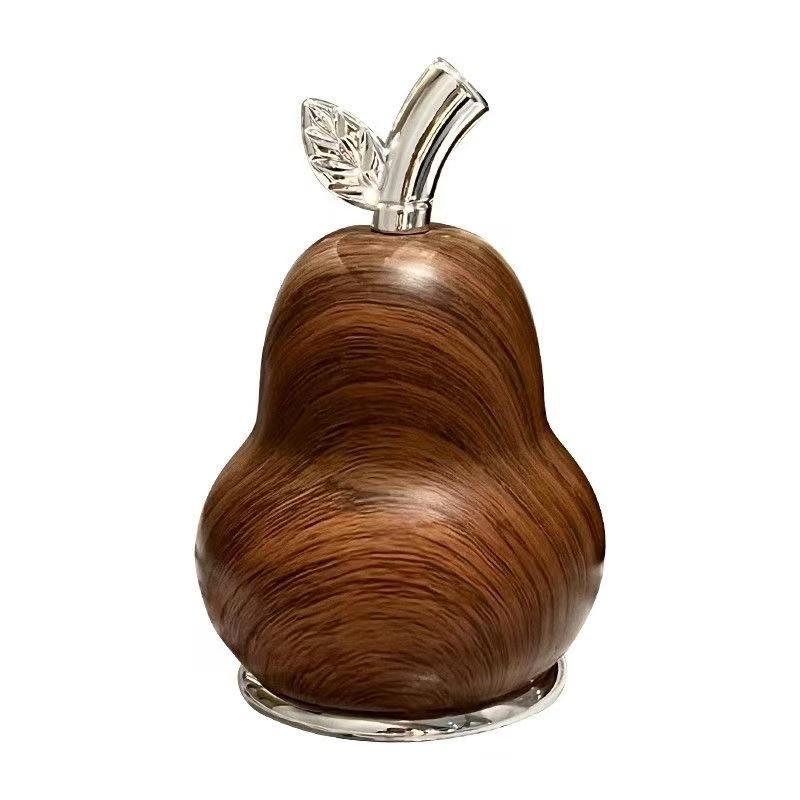 爪楊枝入れ 家庭用 卓上 おしゃれ スタイリッシュ 高級感 上質 ヴィンテージ風 ユニーク デザイン ひょうたん型 綿棒 デンタルフロス収納 プラスチック製 木目調 ブラック メッキ加工 インスタ映え